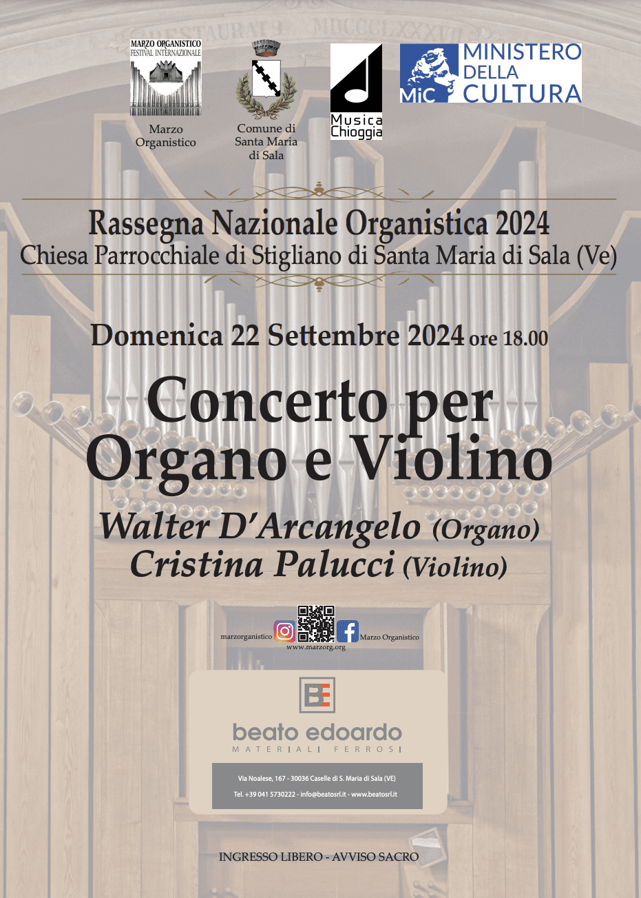 Al momento stai visualizzando Organo e Violino – 22 Settembre 2024