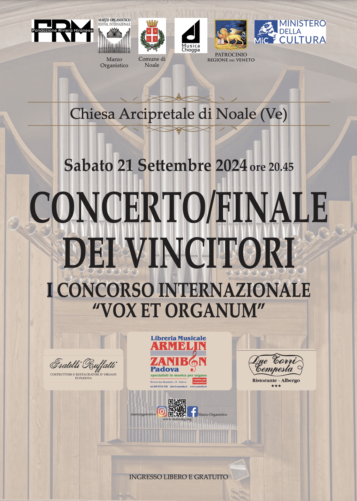 Al momento stai visualizzando Concerto/Finale 1° Concorso Internazionale “VOX ET ORGANUM”